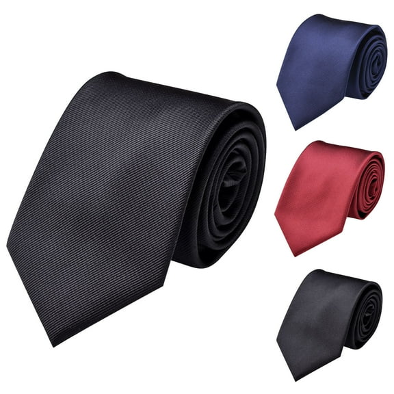 Xfvqtps Tie for Men Classic Neckties Soild Color 3.15" for Formal Dress Business Black