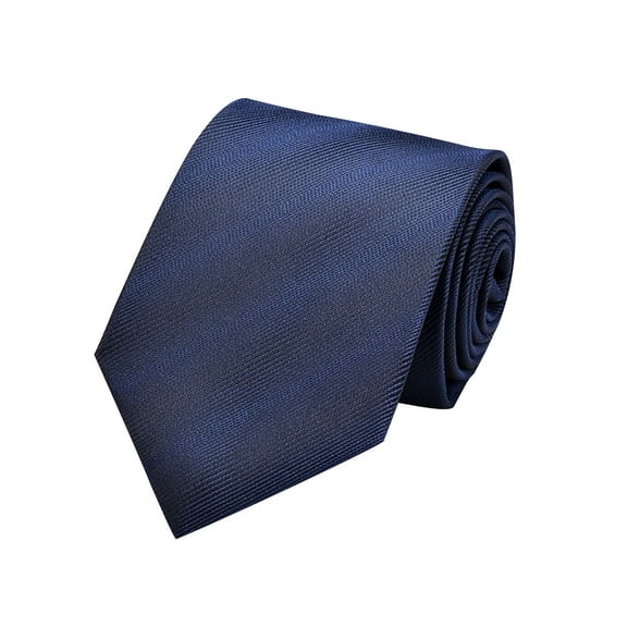 Xfvqtps Tie for Men Classic Neckties Soild Color 3.15" for Formal Dress Business Dark Stripes Navy-02