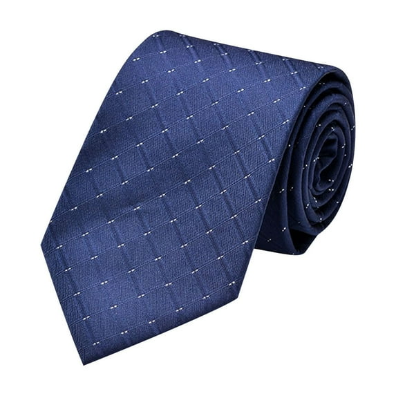 Xfvqtps Tie for Men Classic Neckties Soild Color 3.15" for Formal Dress Business Grid Navy-03