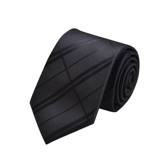Xfvqtps Tie for Men Classic Neckties Soild Color 3.15" for Formal Dress Business Line Print Black