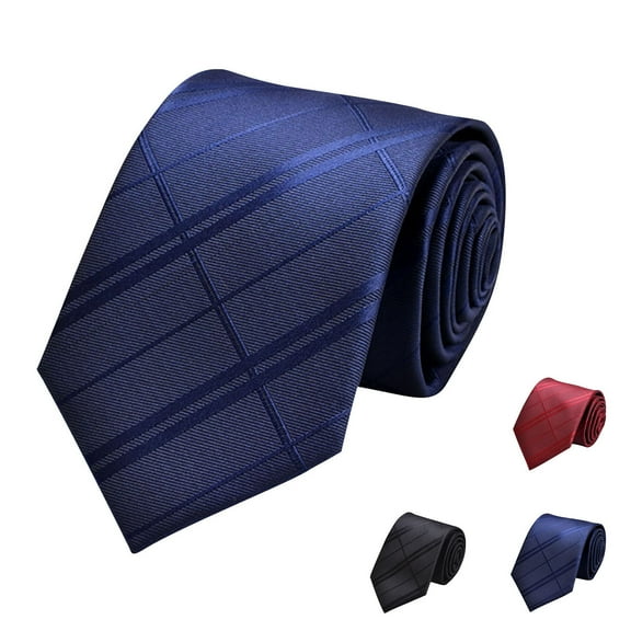 Xfvqtps Tie for Men Classic Neckties Soild Color 3.15" for Formal Dress Business Line Print Navy