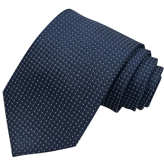 Xfvqtps Tie for Men Classic Neckties Solid Color Grid Polka Dot 3.15" for Formal Dress Business Blue