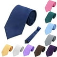 thumbnail image 1 of Xfvqtps Tie for Men Pre-Tied Classic Neckties Soild Color 3.15" for Formal Dress Business Dark Blue, 1 of 7