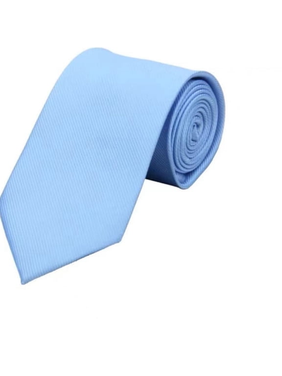 Tie for Men Pre-Tied Classic Neckties Soild Color 3.15" for Formal Dress Business Light Blue