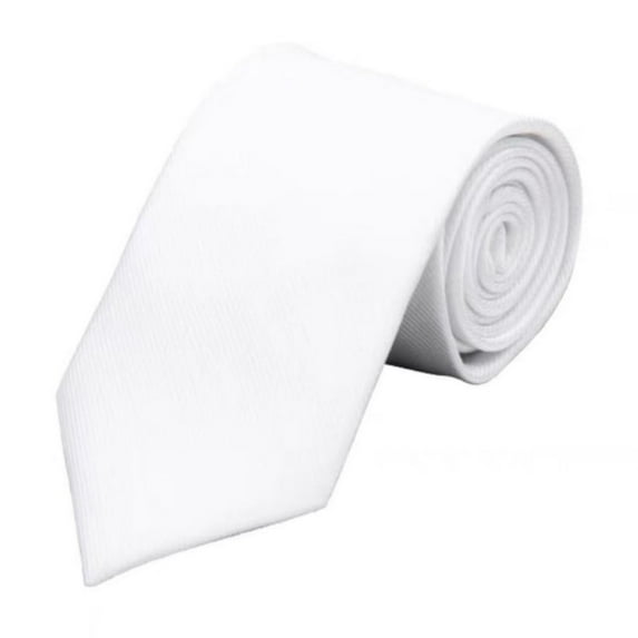 Xfvqtps Tie for Men Pre-Tied Classic Neckties Soild Color 3.15" for Formal Dress Business White