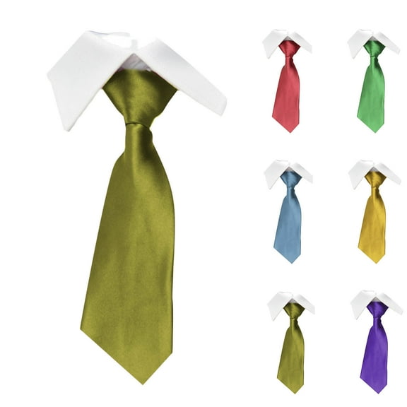 Xfvqtps Tie for Men Solid Color Classic Neckties 3.15" for Formal Dress Business Wedding Party Army Green