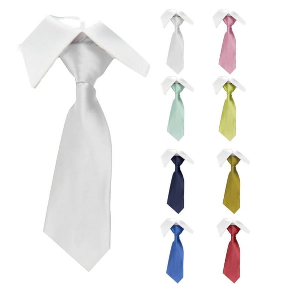 Xfvqtps Tie for Men Solid Color Classic Neckties 3.15" for Formal Dress Business Wedding Party Silver