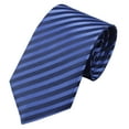 thumbnail image 1 of Xfvqtps Tie for Men Stripes Classic Neckties Navy Blue 3.15" for Formal Dress Business Navy, 1 of 5