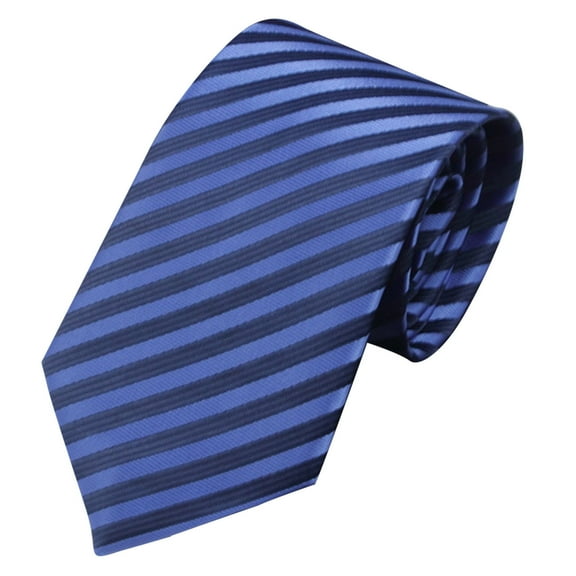 Xfvqtps Tie for Men Stripes Classic Neckties Navy Blue 3.15" for Formal Dress Business Navy