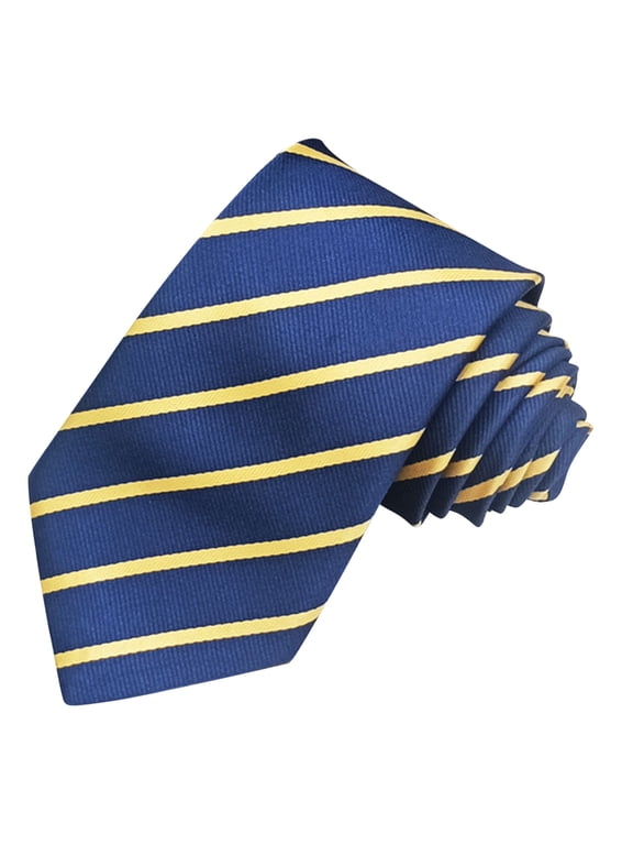 Tie for Men Stripes Classic Neckties Navy Blue 3.15" for Formal Dress Business Yellow