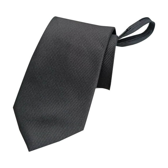 Xfvqtps Tie for Men Zipper Ties Pre-Tied Neckties Adjustable Solid Color 3.15" for Formal Dress Business Gray