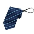 thumbnail image 1 of Xfvqtps Tie for Men Zipper Ties Pre-Tied Neckties Adjustable Stripe 3.15" for Formal Dress Business Dark Blue, 1 of 4