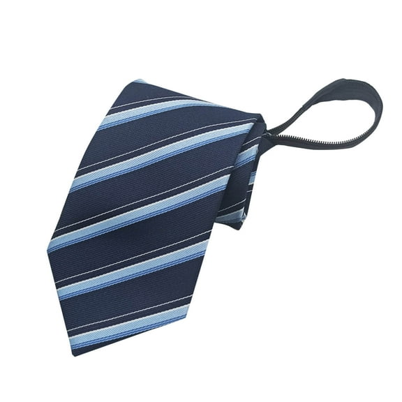 Xfvqtps Tie for Men Zipper Ties Pre-Tied Neckties Adjustable Stripe 3.15" for Formal Dress Business Gray
