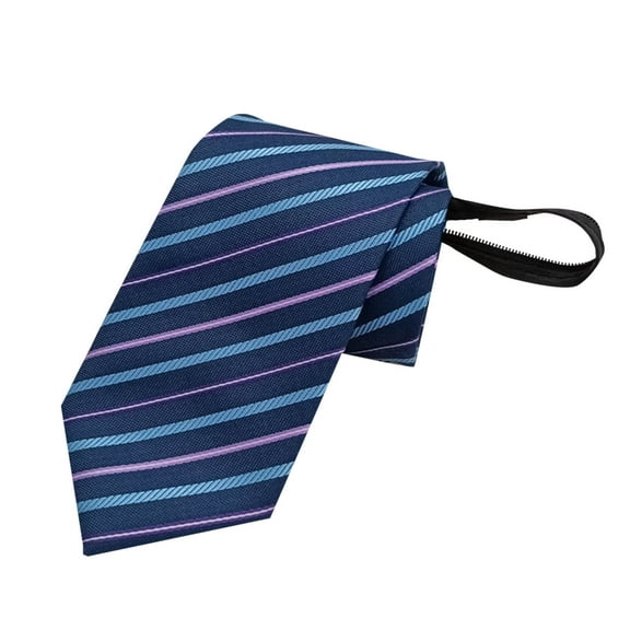 Xfvqtps Tie for Men Zipper Ties Pre-Tied Neckties Adjustable Stripe 3.15" for Formal Dress Business Pink