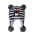 thumbnail image 1 of Xfvqtps Toddler Beanie with Ear Flaps Cute Penguin Pattern Stripe Plush Pompom Knitting Plush Lining Stretch Thickened Windproof Coldproof Warm Winter Hat for 0-3 Years Black, 1 of 4