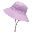 thumbnail image 1 of Xfvqtps Toddler Bucket Hat Wide Brim Adjustable Drawstring Sunshade Sun Protection Solid Color Mesh Lining Breathable Soft Outdoor Sun Hat Purple, 1 of 6