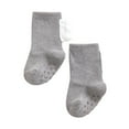 thumbnail image 1 of Xfvqtps Toddler Floor Socks with Grippy Cute Dinosaur Tail Solid Color Coral Fleece Non Slip Comfortable Breathable Soft Cotton Socks Gray, 1 of 4