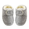 thumbnail image 1 of Xfvqtps Toddler Fuzzy Boots with Grippy Fluffy High Top Hook Solid Color Soft Sole Non Slip Thickened Warm Winter House Shoes Prewalker Gray, 1 of 8