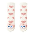 thumbnail image 1 of Xfvqtps Toddler Fuzzy Socks Over the Knee Long Tube Cute Animals Stripe Love Thickened Baby Coral Fleece Premium Comfort Soft Cozy Warm Winter Fluffy Socks White, 1 of 5