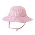 thumbnail image 1 of Xfvqtps Toddler Girls Sun Hats Wide Brim Adjustable Strap Cute Hippocampus Print Sweet Sun Protection Outdoor Beach Summer Fisherman Hat Pink, 1 of 3