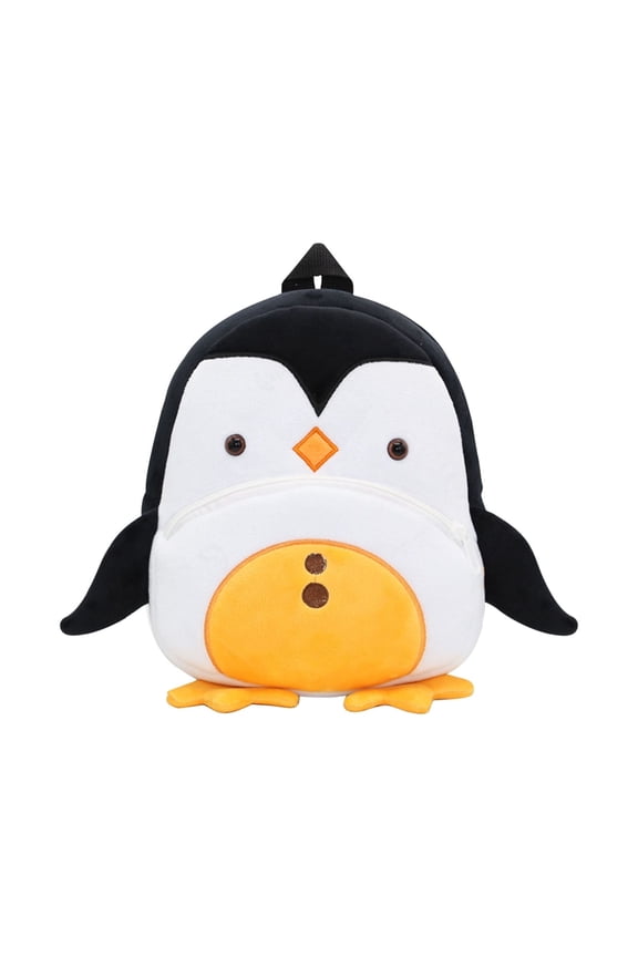 Backpack Cute Animals Mini Lightweight Portable Cloth Bag Black-Penguin