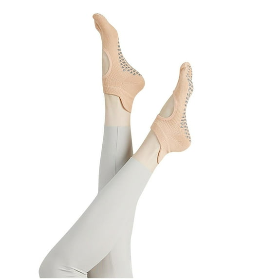 Xfvqtps Toes Socks for Womens Yoga Socks with Grips Short Pilates Yoga Ballet Barefoot Workout Five Toes Solid Color Athletic Breathable Comfortable Soft Grippy Socks Orange