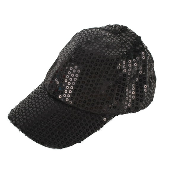 Xfvqtps Unisex Baseball Cap Sequin Solid Color Versatile Sunscreen Sports Hat Adjustable Cap Hat Black