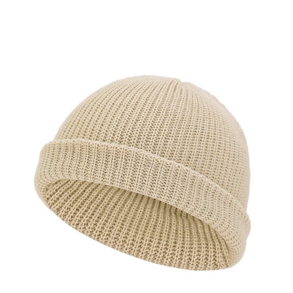 Xfvqtps Unisex Beanie Knit Solid Color Stripe Simplicity Stretch Fashion Versatile Warm Soft Fall Winter Skull Cap Beige