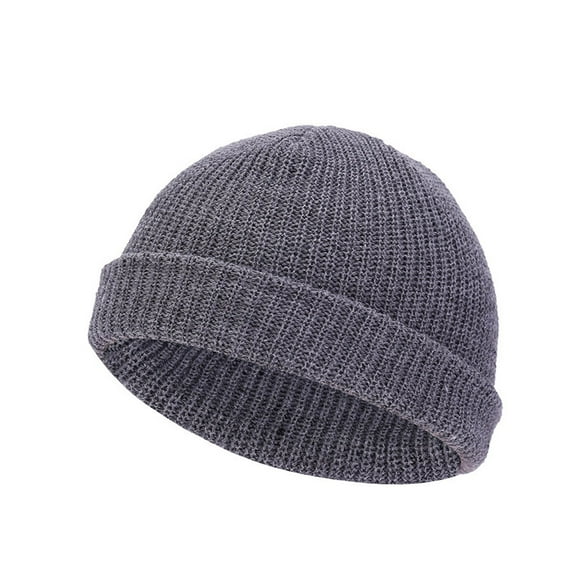 Xfvqtps Unisex Beanie Knit Solid Color Stripe Simplicity Stretch Fashion Versatile Warm Soft Fall Winter Skull Cap Dark Gray