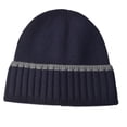 thumbnail image 1 of Xfvqtps Unisex Beanie for Men and Women Knitted Stripe Vintage Hip Hop Stretch Soft Windproof Coldproof Warm Outdoor Winter Skull Cap Navy, 1 of 4