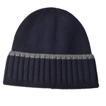 Xfvqtps Unisex Beanie for Men and Women Knitted Stripe Vintage Hip Hop Stretch Soft Windproof Coldproof Warm Outdoor Winter Skull Cap Navy