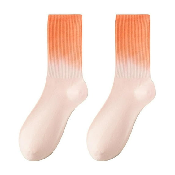 Xfvqtps Unisex Crew Socks Gradient Color Color Blocking Colorful Simplicity Mid Tube Comfortable Breathable Soft Warm Socks Pink