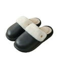 thumbnail image 1 of Xfvqtps Unisex House Slippers Detachable Washable Button Fleece Lining Solid Color Soft Thick Sole Memory Foam Slip on Non-Slip Comfortable Cozy Indoor Warm Winter Fuzzy Slippers, 1 of 8