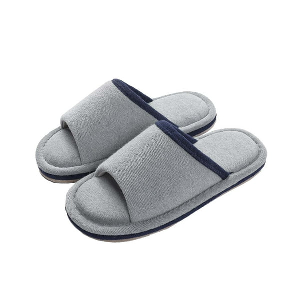 Xfvqtps Unisex House Slippers for Men Women Open Toe Minimalist Design Simplicity Soft Sole Slip on Non-Slip Comfortable Cozy Indoor Warm Winter Cotton Slippers
