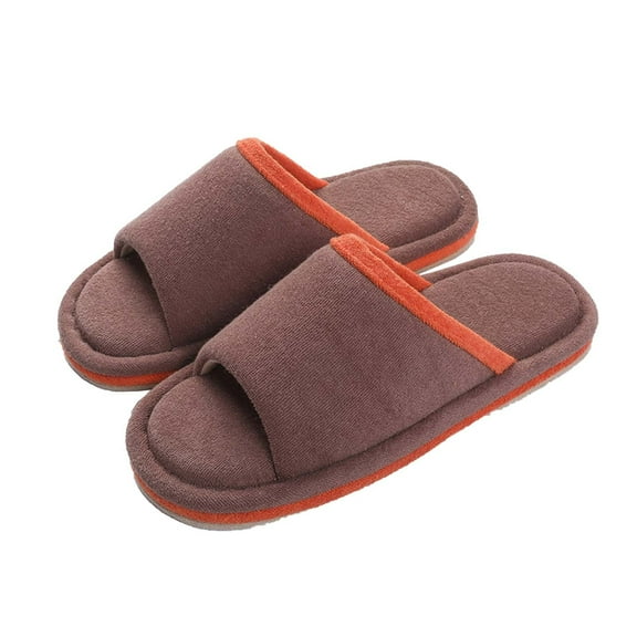 Xfvqtps Unisex House Slippers for Men Women Open Toe Minimalist Design Simplicity Soft Sole Slip on Non-Slip Comfortable Cozy Indoor Warm Winter Cotton Slippers