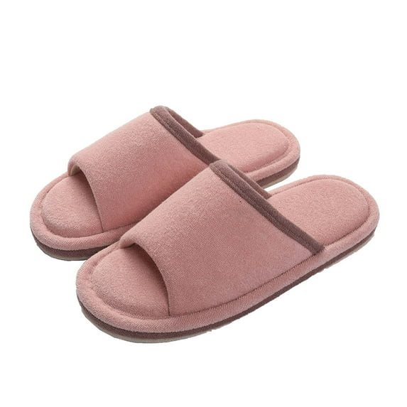 Xfvqtps Unisex House Slippers for Men Women Open Toe Minimalist Design Simplicity Soft Sole Slip on Non-Slip Comfortable Cozy Indoor Warm Winter Cotton Slippers