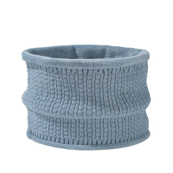 Xfvqtps Unisex Loop Scarf for Mens and Womens Necks Warmer Cuffed Huafuge Knitting Solid Color Plush Lining Stretch Cozy Windproof Coldproof Warm Winter Neck Gaiters Sky Blue