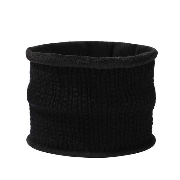 Xfvqtps Unisex Loop Scarf for Mens and Womens Necks Warmer Cuffed Huafuge Knitting Solid Color Plush Lining Stretch Cozy Windproof Coldproof Warm Winter Neck Gaiters Black