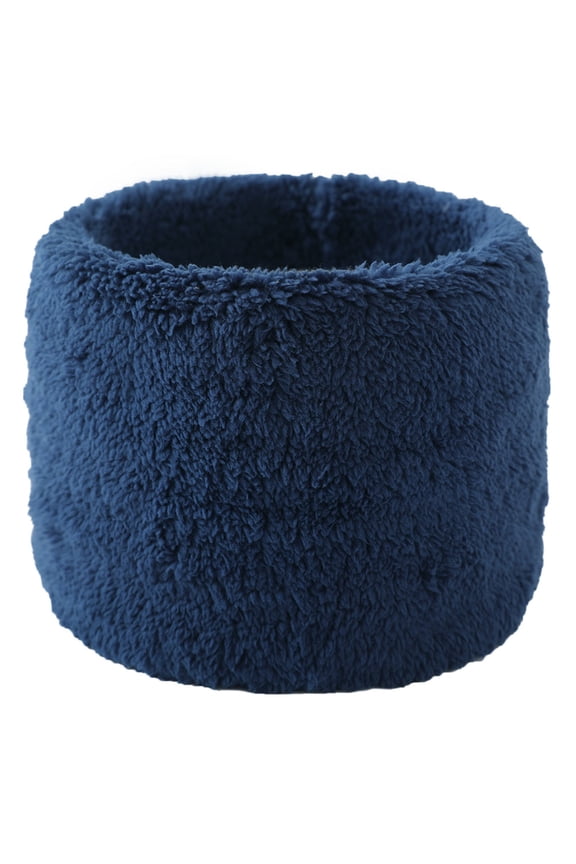 Unisex Loop Scarf for Mens and Womens Necks Warmer Solid Color Plush Fleece Soft Cozy Thickened Windproof Coldproof Warm Winter Neck Gaiters Blue