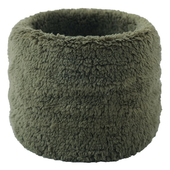 Xfvqtps Unisex Loop Scarf for Mens and Womens Necks Warmer Solid Color Plush Fleece Soft Cozy Thickened Windproof Coldproof Warm Winter Neck Gaiters Green