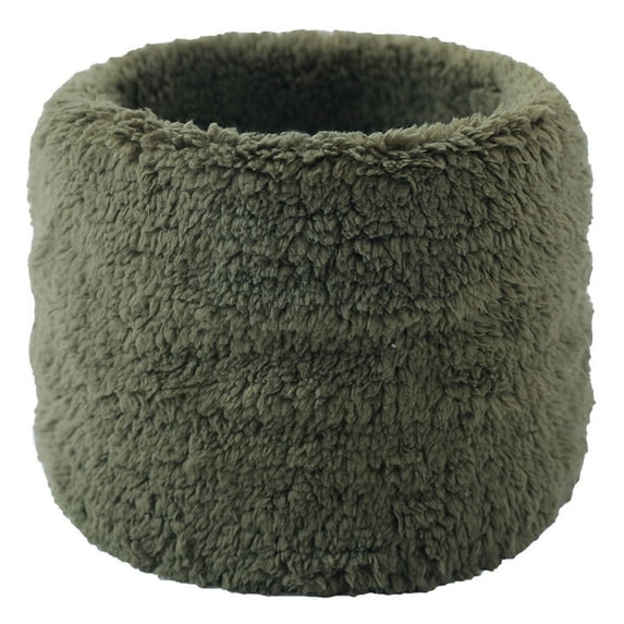 Xfvqtps Unisex Loop Scarf for Mens and Womens Necks Warmer Solid Color Plush Fleece Soft Cozy Thickened Windproof Coldproof Warm Winter Neck Gaiters Green