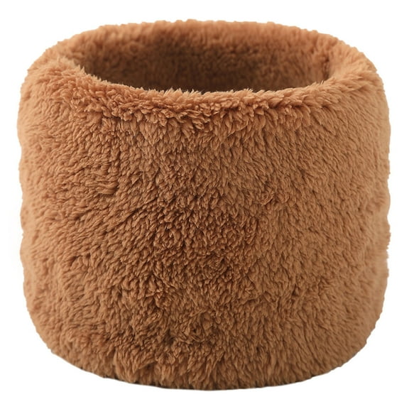 Xfvqtps Unisex Loop Scarf for Mens and Womens Necks Warmer Solid Color Plush Fleece Soft Cozy Thickened Windproof Coldproof Warm Winter Neck Gaiters Orange