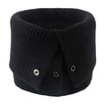 thumbnail image 1 of Xfvqtps Unisex Loop Scarf for Mens and Womens with Snap Button Cuffed Necks Warmer Fleecing Lined Solid Color Windproof Coldproof Cozy Warm Fall Winter Neck Gaiters Black, 1 of 3
