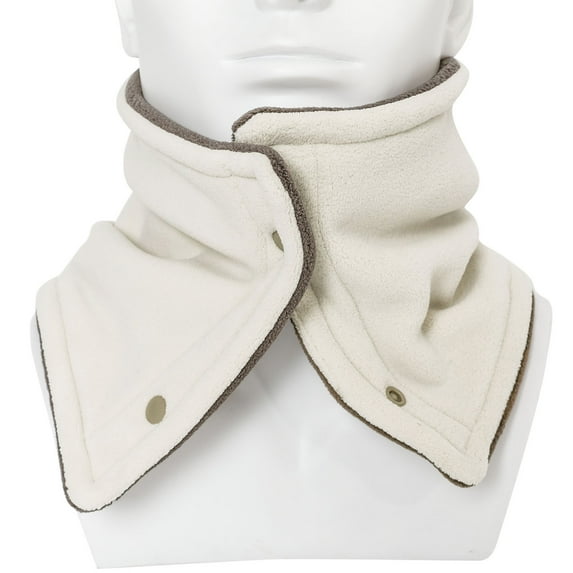Xfvqtps Unisex Loop Scarf for Mens and Womens with Snap Button Fleece Plush Neck Warmer Solid Color Thickened Windproof Coldproof Cozy Warm Winter Neck Gaiters Beige