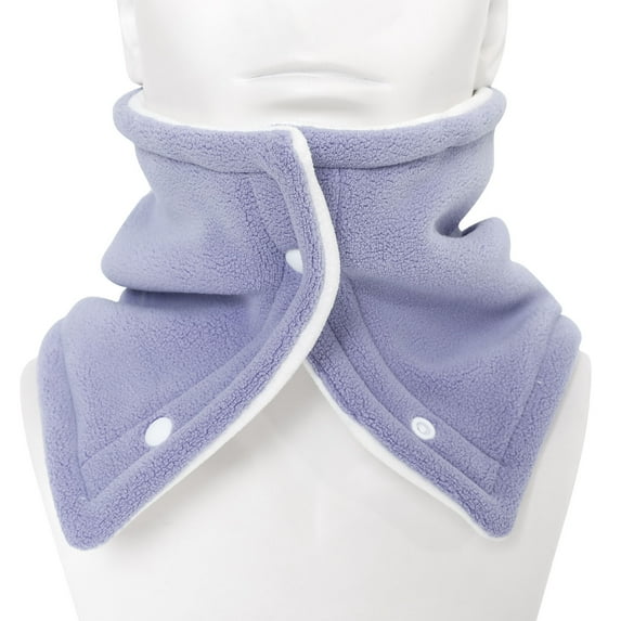 Xfvqtps Unisex Loop Scarf for Mens and Womens with Snap Button Fleece Plush Neck Warmer Solid Color Thickened Windproof Coldproof Cozy Warm Winter Neck Gaiters Purple