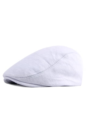 Unisex Men and Women Newsboy Hats Solid Color Flat Ivy Gatsby Cap Irish Cabbie Ivy Driving Hunting Hat White