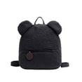 thumbnail image 1 of Xfvqtps Unisex Plush Backpack Cute Mini Kawaii Bear Ears Lamb Wool Adjustable Strap Lightweight Portable Bag Black, 1 of 8