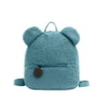 thumbnail image 1 of Xfvqtps Unisex Plush Backpack Cute Mini Kawaii Bear Ears Lamb Wool Adjustable Strap Lightweight Portable Bag Blue, 1 of 6