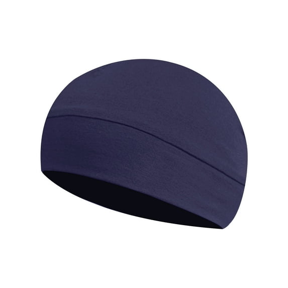 Xfvqtps Unisex Skull Caps Dome Stretchy Solid Color Simplicity Comfortable Lightweight Breathable Beanie Sleep Hats Blue
