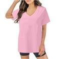 thumbnail image 1 of Xfvqtps V-Neck Scrubs Tops for Women Soft Stretch Wrinkle-Resist Medical Nursing Uniform with 2 Pockets Comfortable Lightweight Working Uniform Short Sleeve Solid Color Blouse Pink, 1 of 4